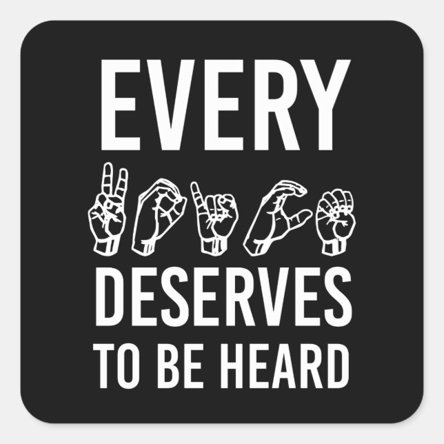Every Voice deserves to be heard SLP gifts Square Sticker (Front)