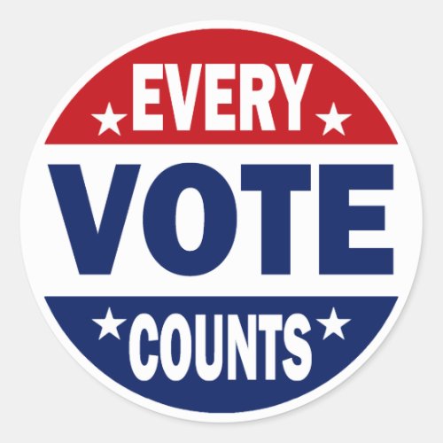 Every Vote Counts Classic Round Sticker