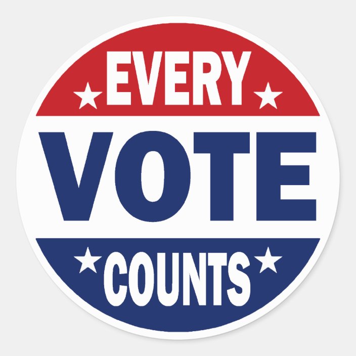 Every Vote Counts Classic Round Sticker | Zazzle.com