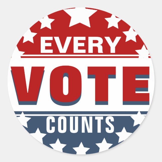 Every Vote Counts Classic Round Sticker (Front)