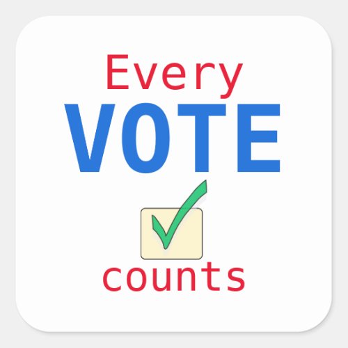 Every Vote Counts Custom Size Election Sticker