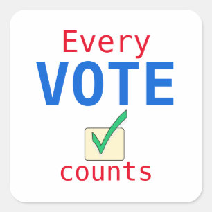 Every Vote Counts Custom Size Election Sticker