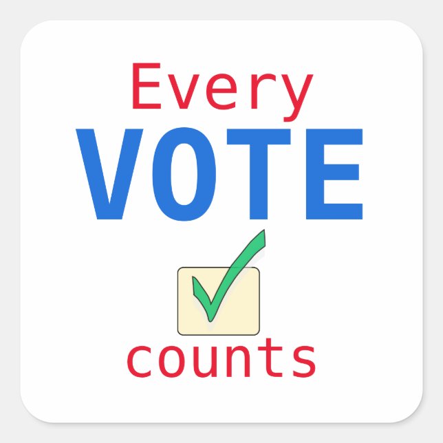 Every Vote Counts Custom Size Election Sticker (Front)