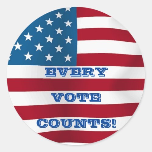 Every Vote Counts _ Rd Sticker Glossy