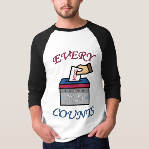 Every Vote Counts Typography T_Shirt