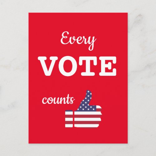 Every Vote Counts USA Election Voter Voting Postcard