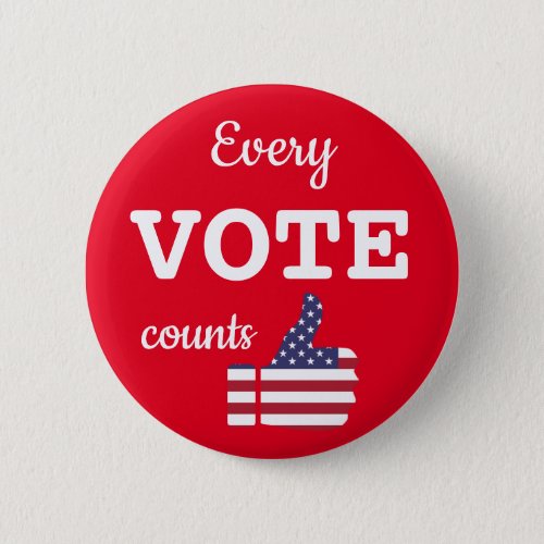 Every Vote Counts USA Voter Voting Pinback Button