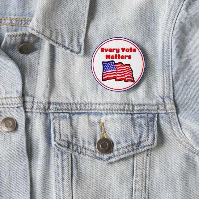 Every Vote Matters American Flag Button (In Situ)
