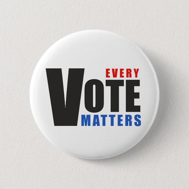 Every Vote Matters - your vote is your power Button (Front)