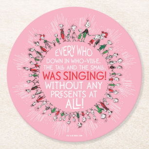 Every Who Down in Who-Ville Round Paper Coaster