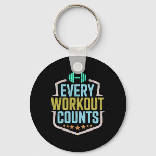 Every Workout Counts Funny Gym Sayings Motivated V Keychain
