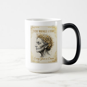 Every Wrinkle a Story, Every Year a Crown Color Morph Mug