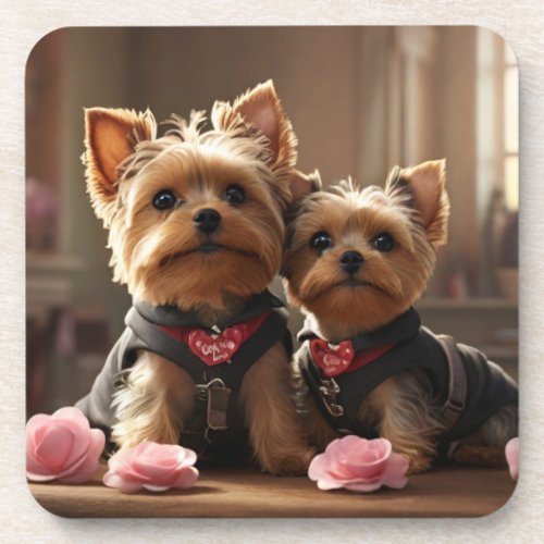 Every Yorkie is a natural_born heart_stealer  Beverage Coaster