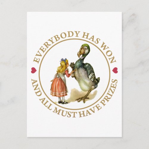 Everybody has won and all must have prizes postcard