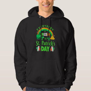 Everybody Is Irish On St Patrick Day Blue Rainbow  Hoodie