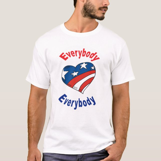 Everybody Love Everybody men's T red, white & blue T-Shirt (Front)