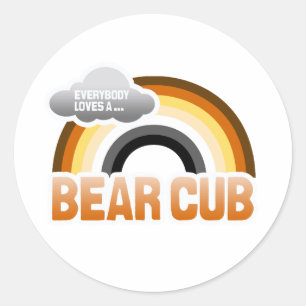 EVERYBODY LOVES A BEAR CUB CLASSIC ROUND STICKER