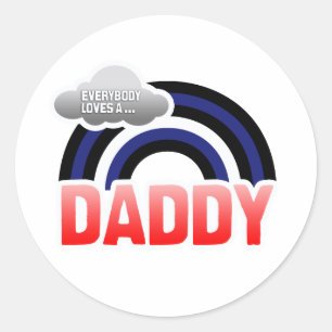 EVERYBODY LOVES A LEATHER DADDY CLASSIC ROUND STICKER