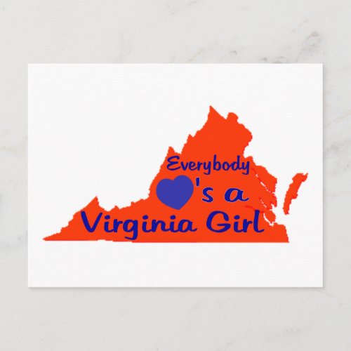 Everybody Loves a Virginia Girl Postcard