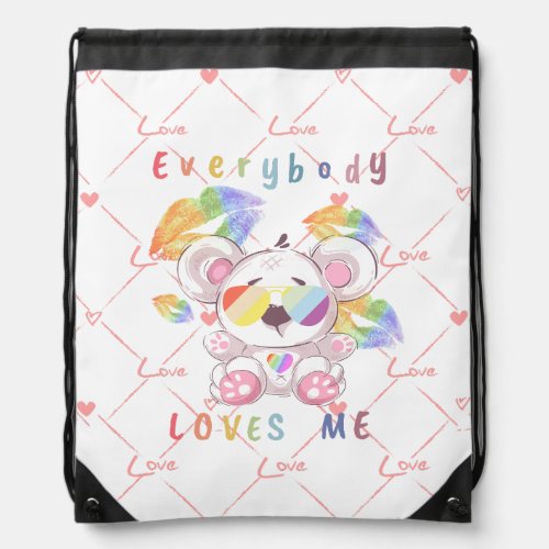 Everybody loves me  Polar Bear  Lgbtq Drawstring Bag