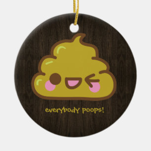 everybody poops ceramic ornament