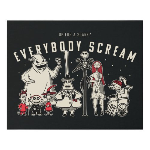 Everybody Scream _ Halloween Town Group Faux Canvas Print