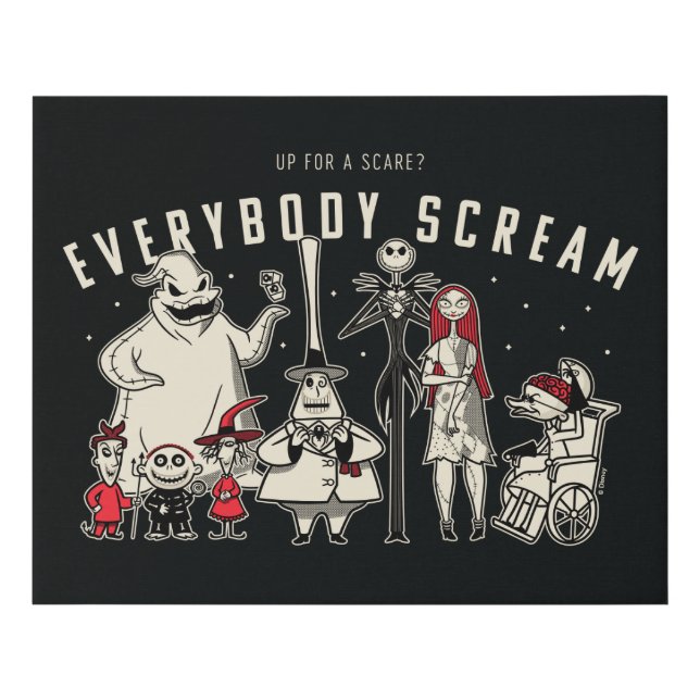 Everybody Scream - Halloween Town Group Faux Canvas Print (Front)