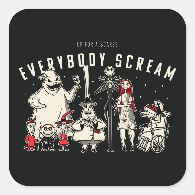 Everybody Scream - Halloween Town Group Square Sticker (Front)