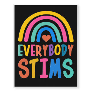 Everybody Stims Neurodiversity Acceptance Awarenes Temporary Tattoos