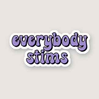 everybody stims Purple Typography Sticker