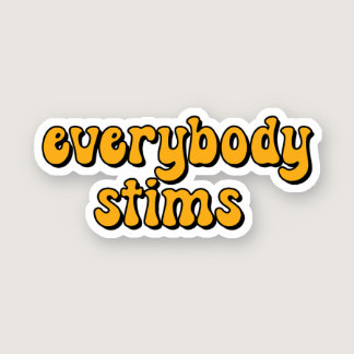 everybody stims Yellow Typography Sticker