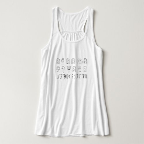 Everybodys Beautiful Feminism Doodle Art Tank Top