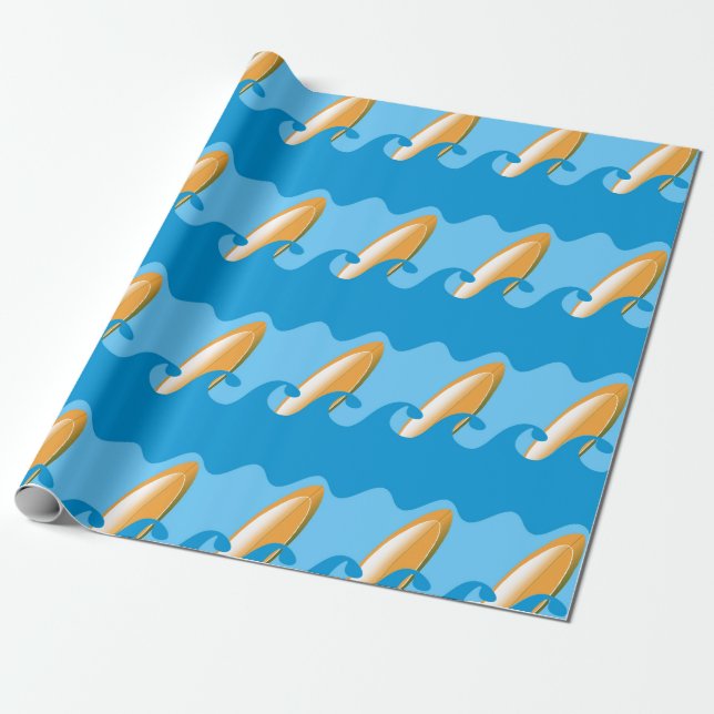 Everybody's Gone Surfin Wrapping Paper (Unrolled)