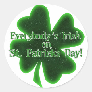 Everybody's Irish St. Patrick's Day Classic Round Sticker