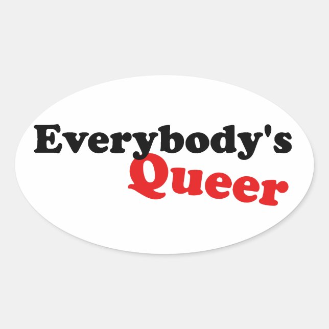 Everybody's Queer Oval Sticker (Front)