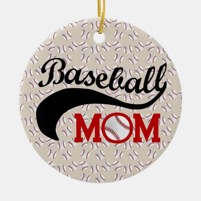 Everyday Baseball Mom Sporty Ceramic Ornament (Front)