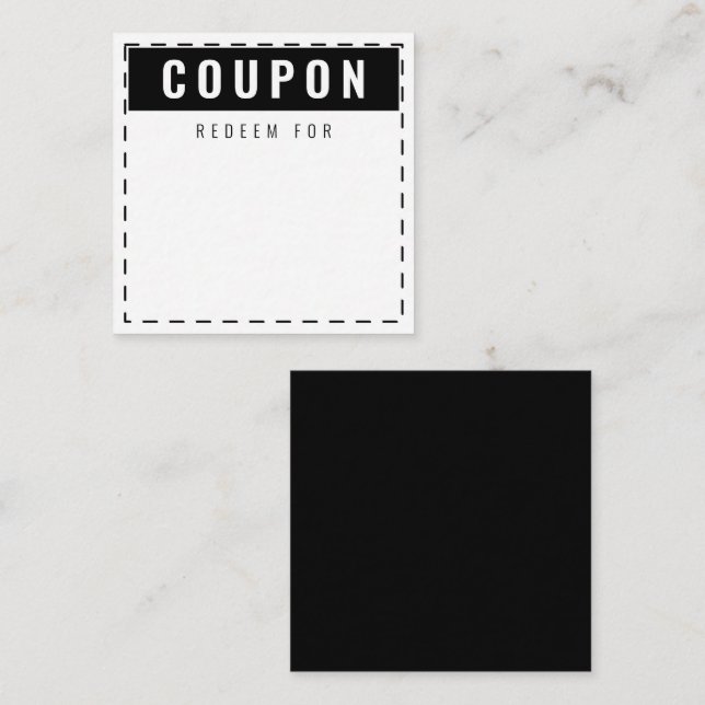 Everyday Coupons | Blank Classic Black Note Card (Front/Back)