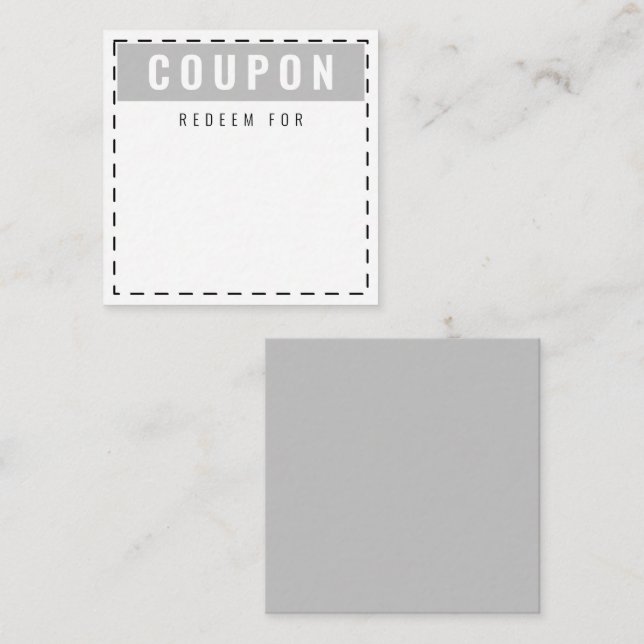 Everyday Coupons | Blank Light Gray Note Card (Front/Back)