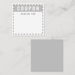 Everyday Coupons Blank Light Gray Note Card