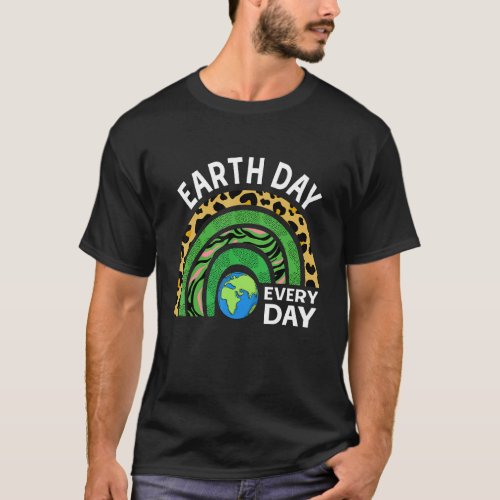 Everyday Earth Day 2022 Restore Rainbow Leopard Pl T_Shirt