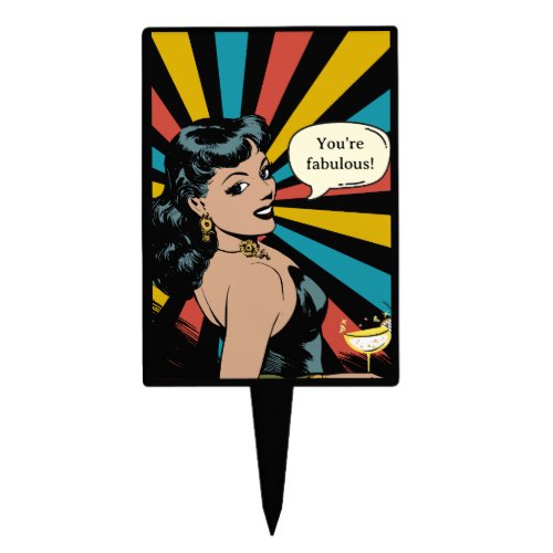Everyday Fabulous Pinup Celebrate Yourself Cake Topper