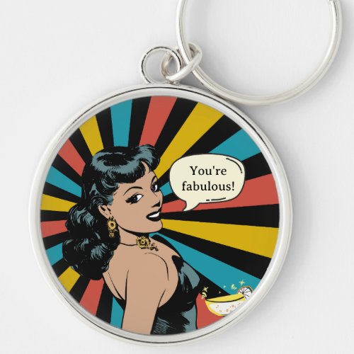 Everyday Fabulous Pinup Celebrate Yourself Keychain