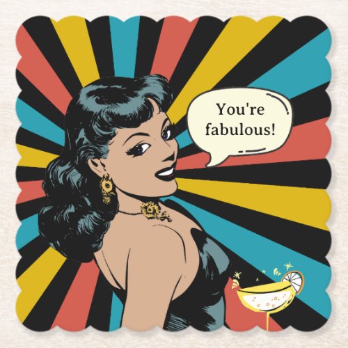 Everyday Fabulous Pinup Celebrate Yourself Paper Coaster