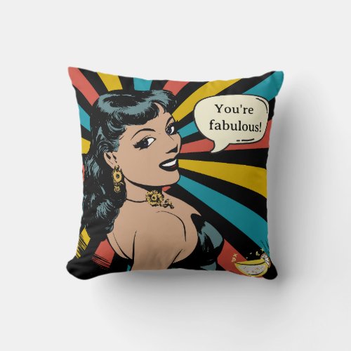 Everyday Fabulous Pinup Celebrate Yourself Throw Pillow