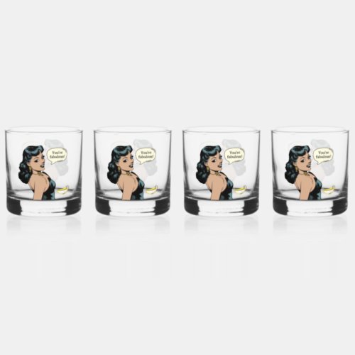 Everyday Fabulous Pinup Celebrate Yourself Whiskey Glass