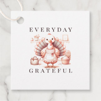 Everyday Grateful Custom Fall Turkey Thanksgiving Favor Tags