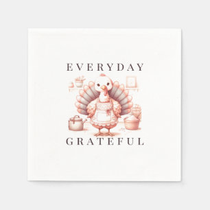 Everyday Grateful Custom Fall Turkey Thanksgiving Napkins