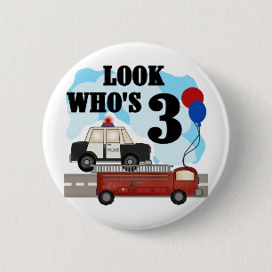 Everyday Heroes 3rd Birthday Tshirts and Gifts Button