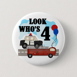 Everyday Heroes 4th Birthday Pinback Button