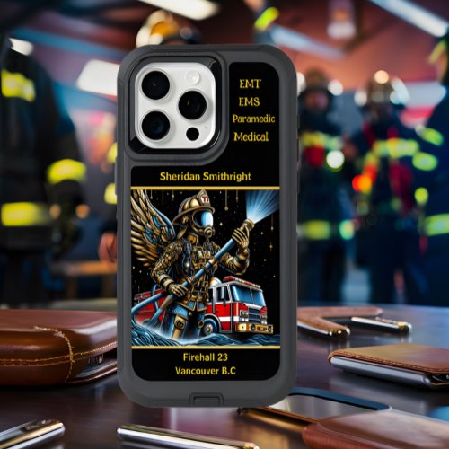 Everyday Heroes Angelic Firefighters Night Duty iPhone 15 Pro Max Case